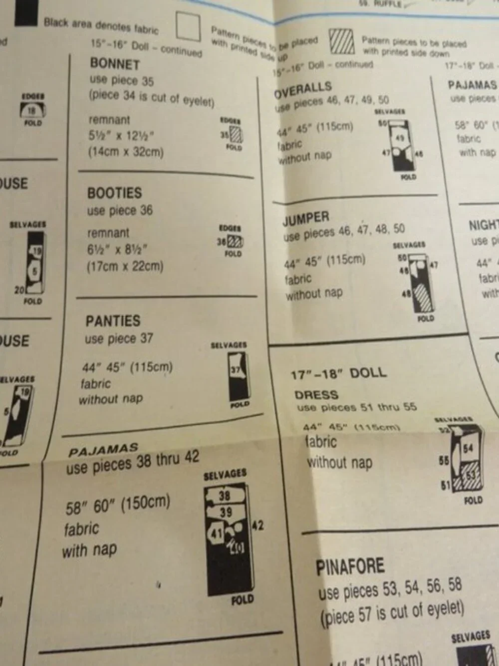 McCalls 2862 -841 DOLL CLOTHES Sewing Pattern (complete)